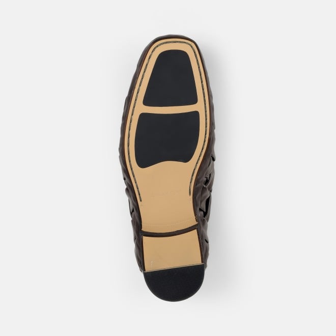 J.Fontini Men Brown Ethnic Slip Ons (SKU: 14-1648-12-41)