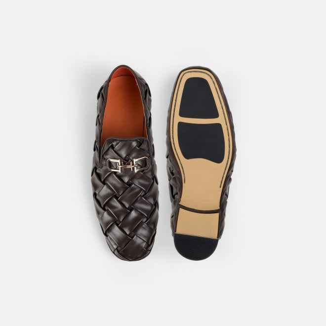 J.Fontini Men Brown Ethnic Slip Ons (SKU: 14-1648-12-41)