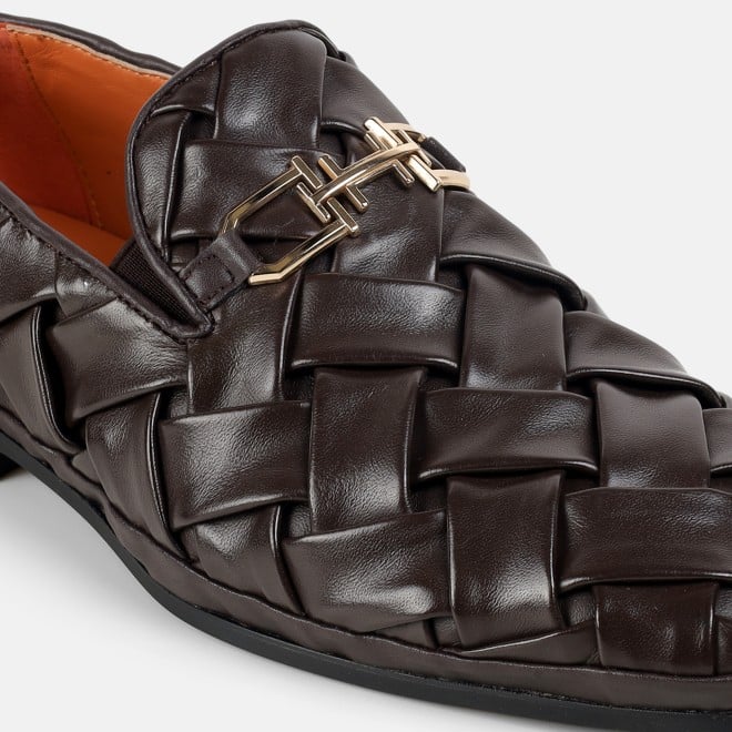 J.Fontini Men Brown Ethnic Slip Ons (SKU: 14-1648-12-41)