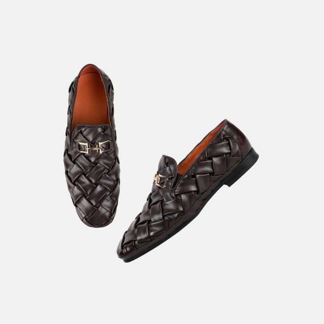 J.Fontini Men Brown Ethnic Slip Ons (SKU: 14-1648-12-41)