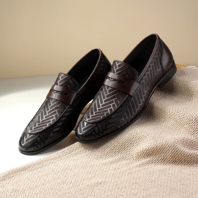 J.Fontini Men Brown Formal Moccasin