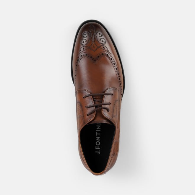J.Fontini Men Tan Formal Brogue (SKU: 14-1651-23-42)
