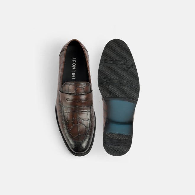 J.Fontini Men Brown Formal Moccasin (SKU: 14-1652-12-41)