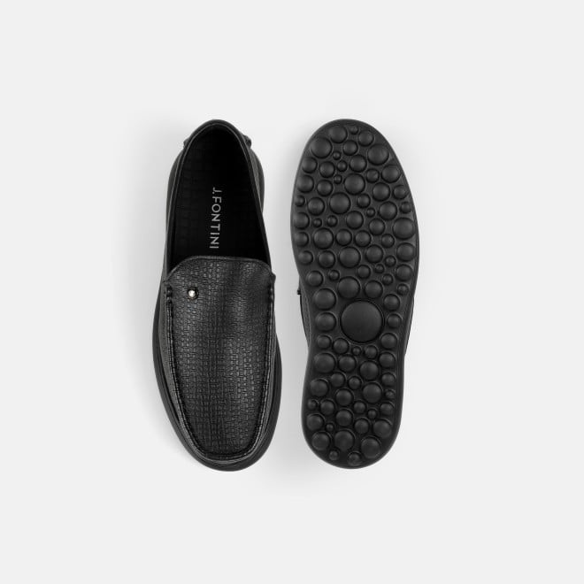 J.Fontini Men Black Casual Loafers (SKU: 14-1656-11-41)