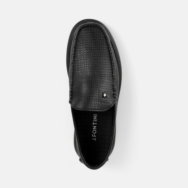 J.Fontini Men Black Casual Loafers (SKU: 14-1656-11-41)