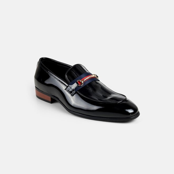 J.Fontini Men Black Party Moccasin