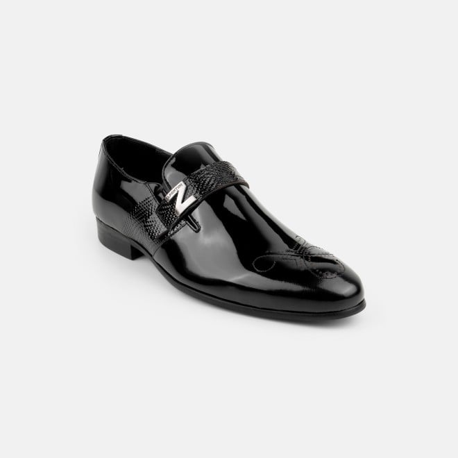 J.Fontini Men Black Party Moccasin