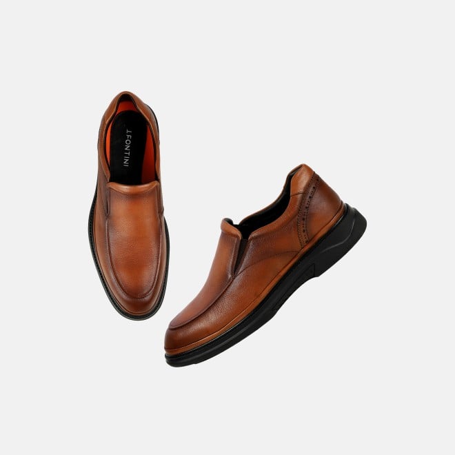 J.Fontini Men Tan Formal Moccasin (SKU: 14-1668-23-41)