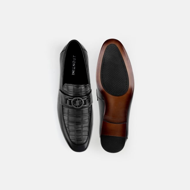 J.Fontini Men Black Formal Moccasin (SKU: 14-1670-11-40)