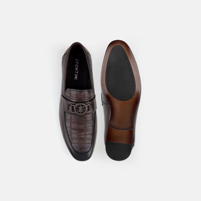 J.Fontini Men Coffee Formal Moccasin (SKU: 14-1670-55-41)
