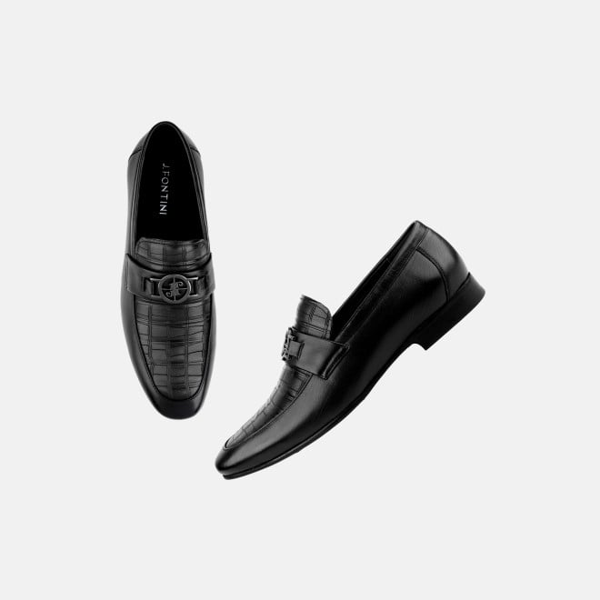 J.Fontini Men Black Formal Moccasin (SKU: 14-1670-11-40)