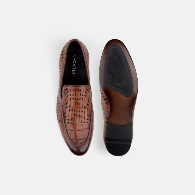 J.Fontini Men Tan Formal Moccasin (SKU: 14-1671-23-43)