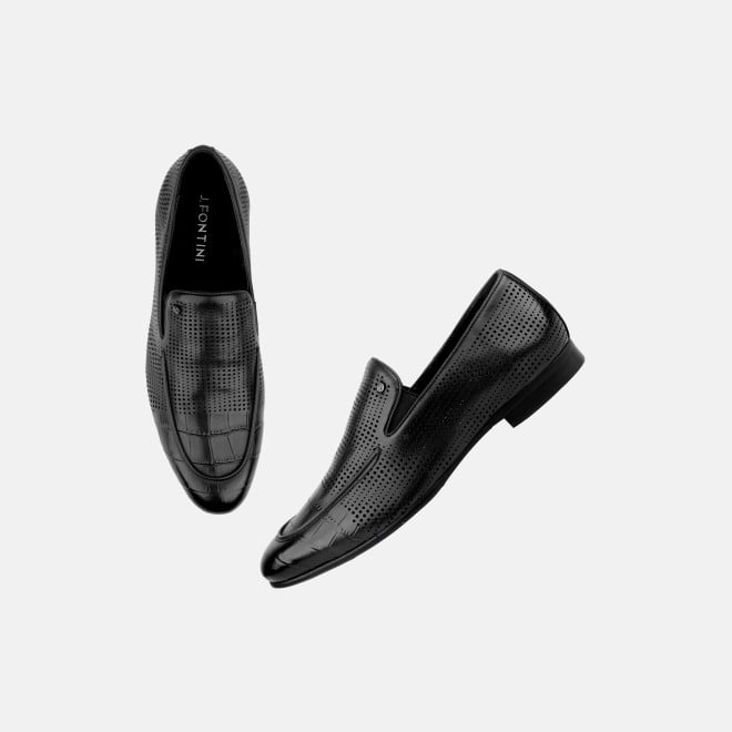 J.Fontini Men Black Formal Moccasin (SKU: 14-1671-11-41)