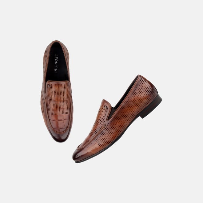 J.Fontini Men Tan Formal Moccasin (SKU: 14-1671-23-43)