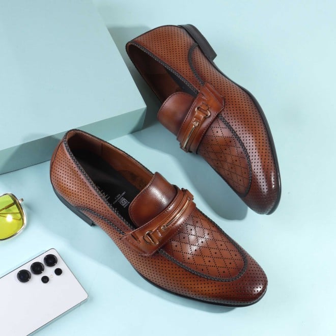 J.Fontini Men Tan Formal Moccasin (SKU: 14-1672-23-41)