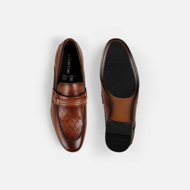 J.Fontini Men Tan Formal Moccasin (SKU: 14-1672-23-41)