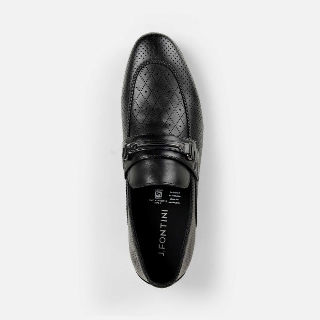 J.Fontini Men Black Formal Moccasin (SKU: 14-1672-11-40)