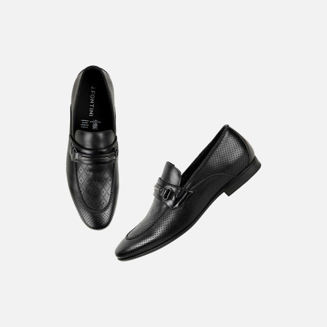 J.Fontini Men Black Formal Moccasin (SKU: 14-1672-11-40)