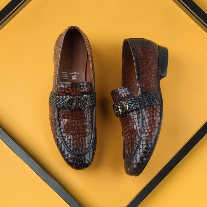 J.Fontini Men Tan Formal Moccasin (SKU: 14-1678-23-44)