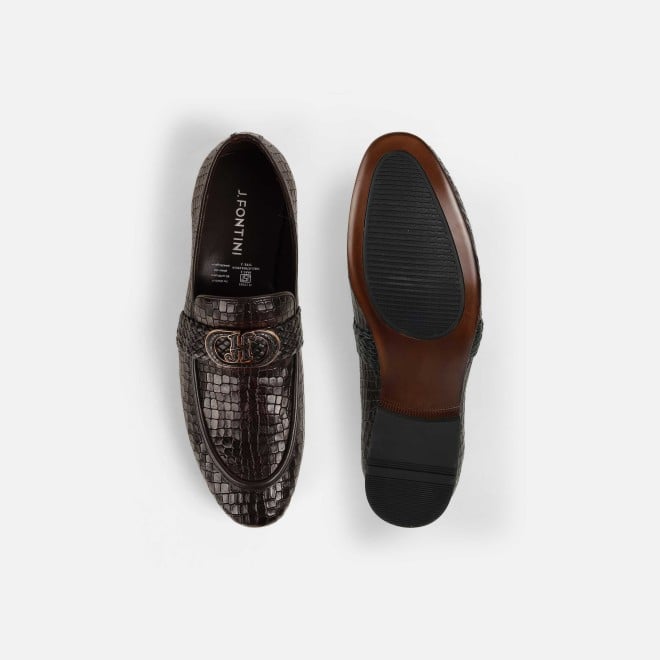 J.Fontini Men Brown Formal Moccasin (SKU: 14-1678-12-42)