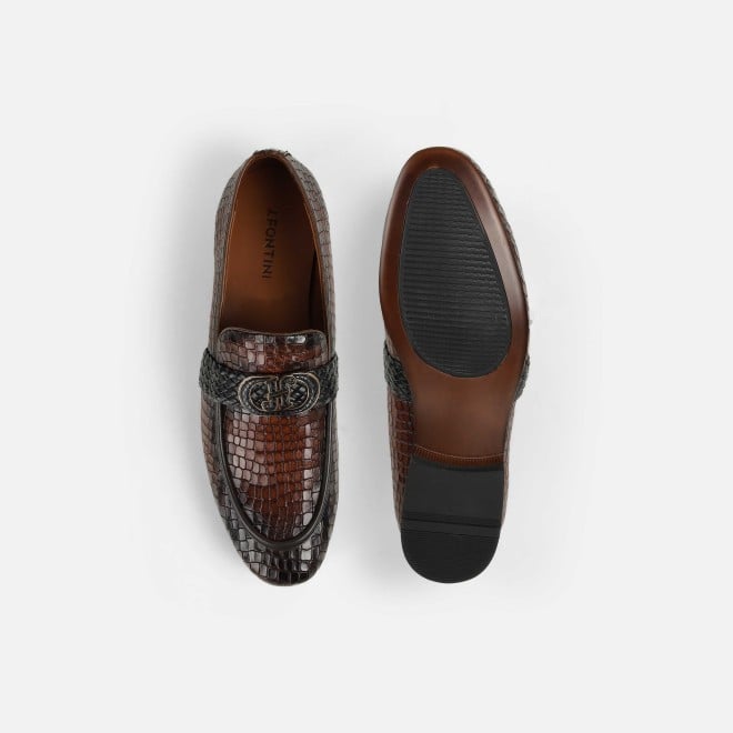 J.Fontini Men Tan Formal Moccasin (SKU: 14-1678-23-44)