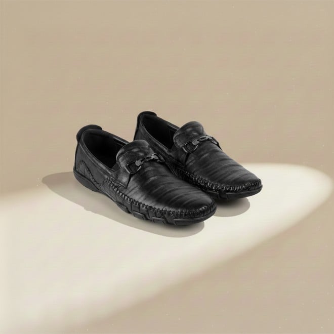 J.Fontini Men Black Casual Loafers