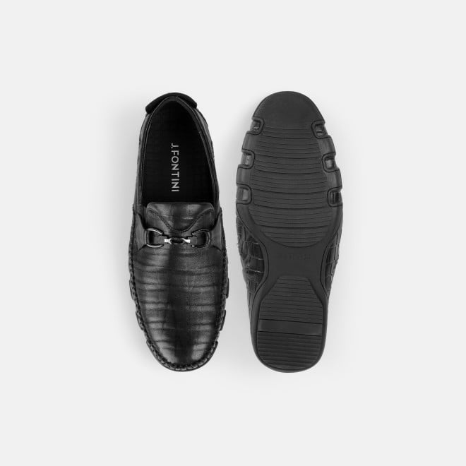 J.Fontini Men Black Casual Loafers (SKU: 14-1679-11-40)