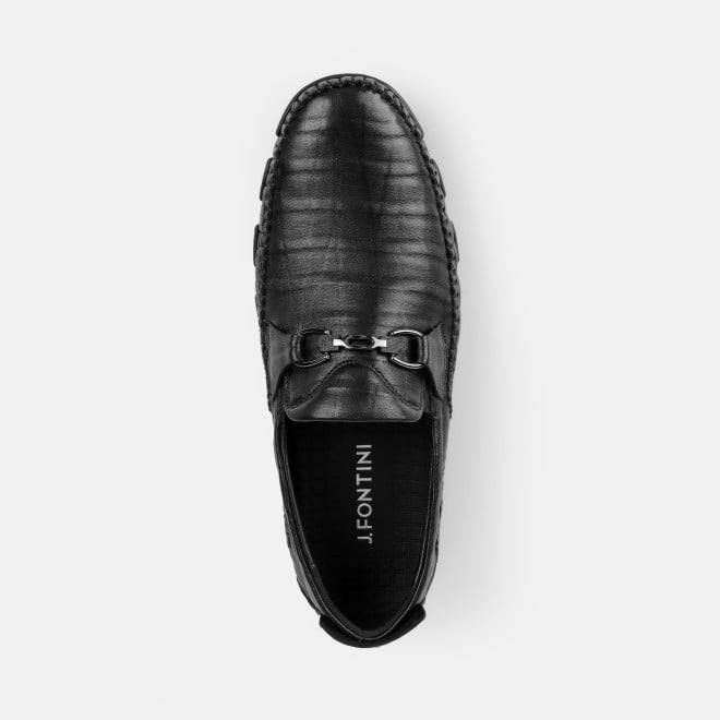 J.Fontini Men Black Casual Loafers (SKU: 14-1679L-11-46)
