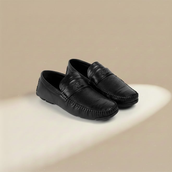 J.Fontini Men Black Casual Loafers
