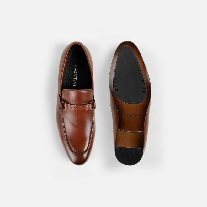 J.Fontini Men Tan Formal Moccasin (SKU: 14-1683-23-40)