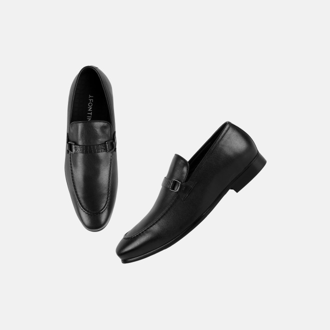 J.Fontini Men Black Formal Moccasin (SKU: 14-1683-11-40)