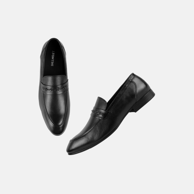J.Fontini Men Black Formal Moccasin (SKU: 14-1684-11-40)