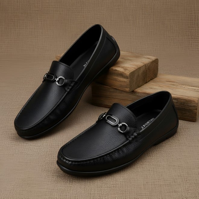 J.Fontini Men Black Casual Loafers (SKU: 14-1686-11-40)