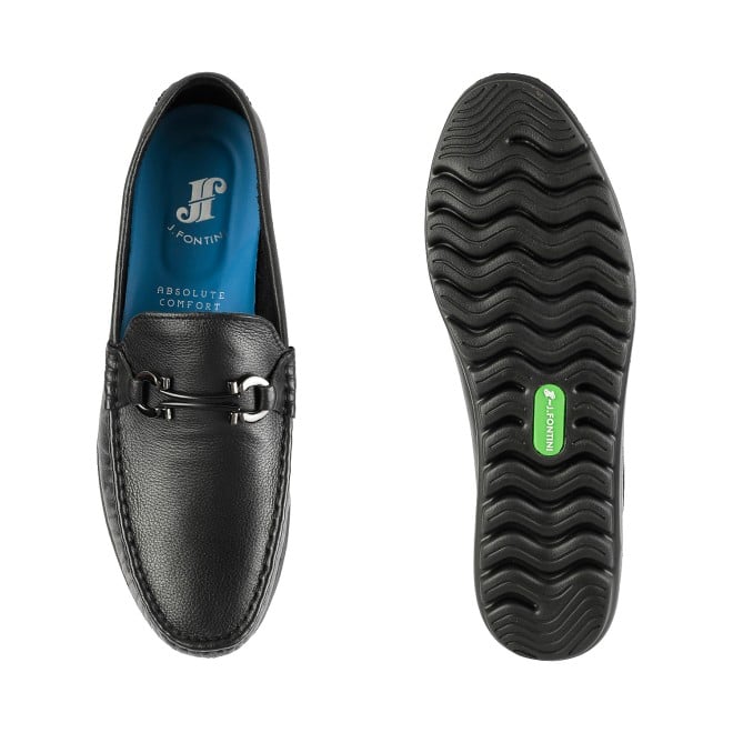 J.Fontini Men Black Casual Loafers (SKU: 14-258-11-46)