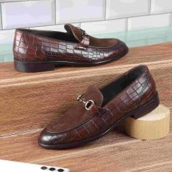 Men Brown Formal Slip-Ons