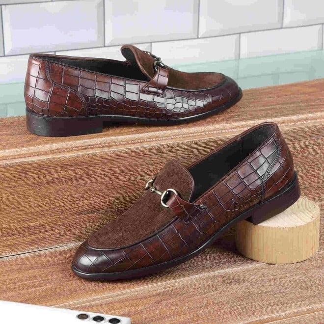 Mochi Men Brown Formal Slip-Ons (SKU: 14-392-12-40)