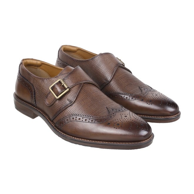 J.Fontini Men Brown Formal Monk