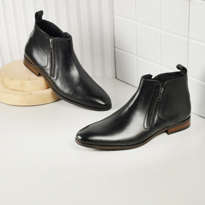 J.Fontini Men Black Formal Boots