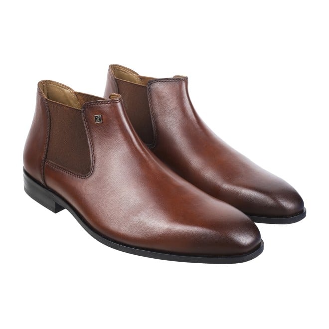 J.Fontini Men Tan Formal Boots