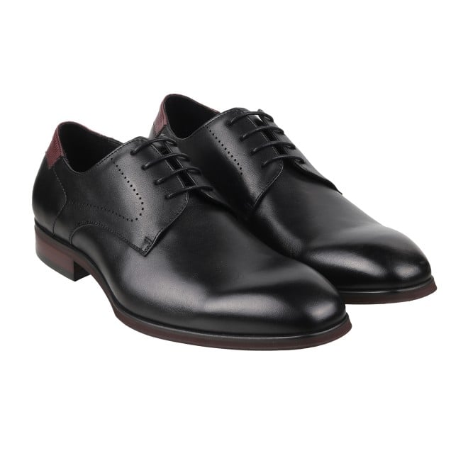 J.Fontini Men Black Formal Lace Up