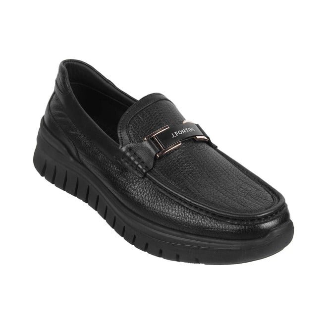 J.Fontini Men Black Formal Slip-Ons (SKU: 14-657-11-40)