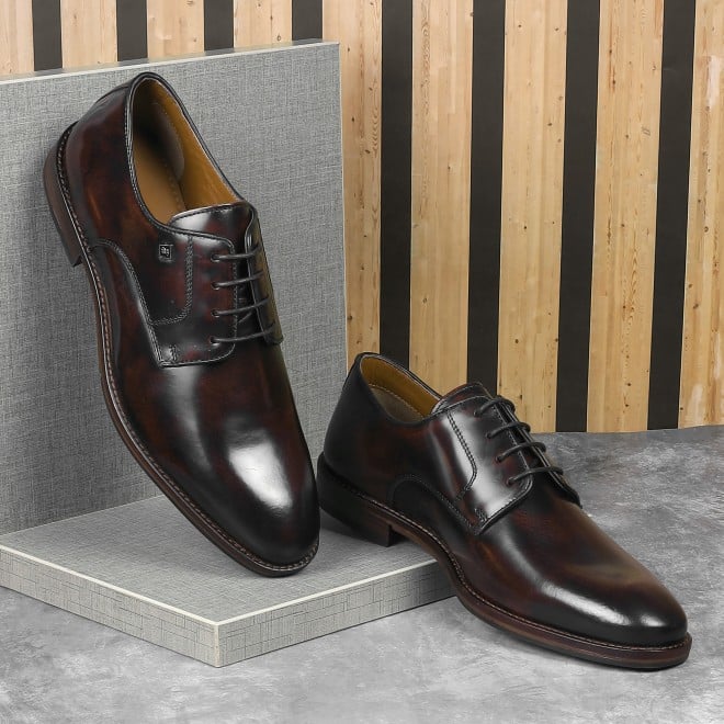 J.Fontini Men Wine Formal Lace Up