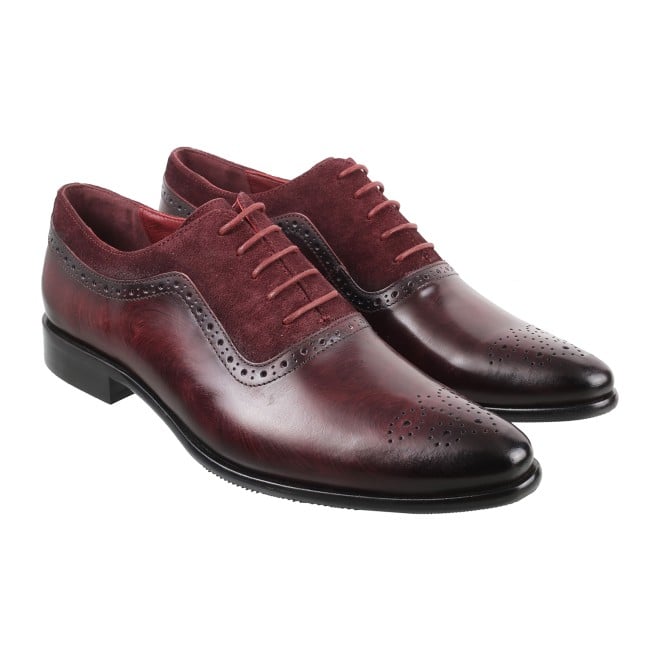 J.Fontini Men Maroon Formal Lace Up