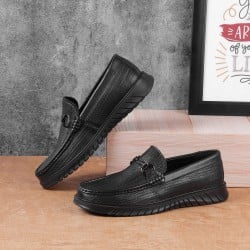 Men Black Casual Slip-Ons