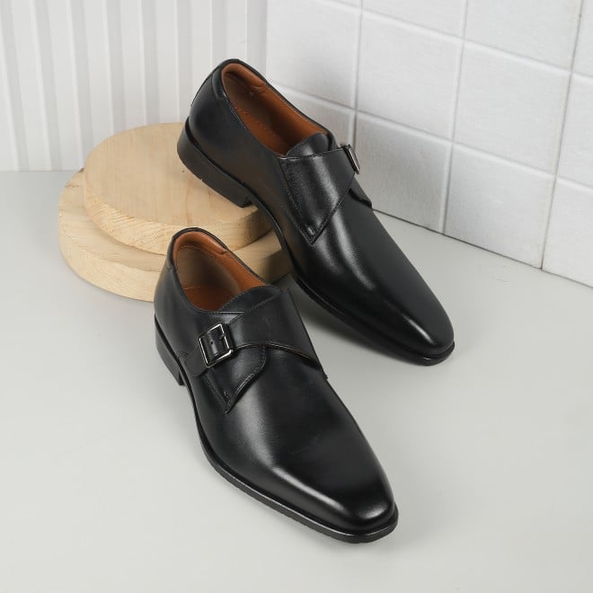 J.Fontini Men Black Formal Monk