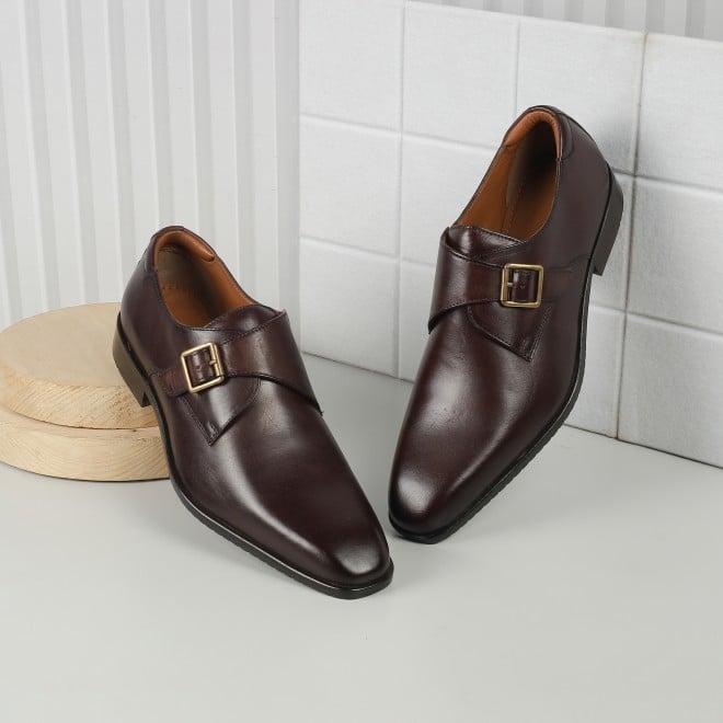 J.Fontini Men Brown Formal Monk