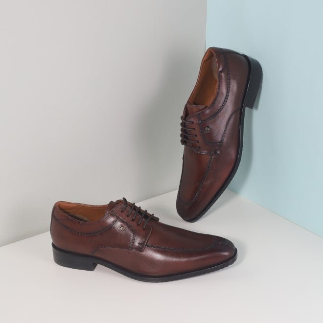 J.Fontini Men Tan Formal Lace Up