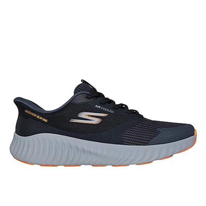 Skechers Men Black-grey Sports Slip Ons