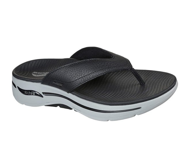Skechers Men Black-Grey Casual Slippers