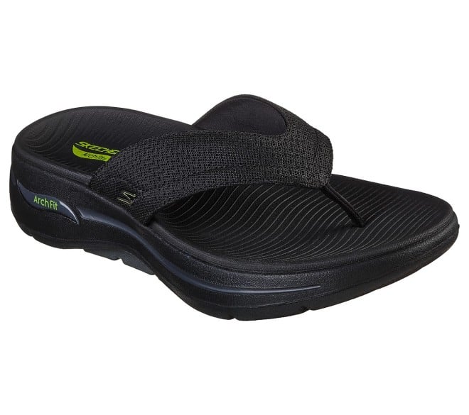 Skechers Black-Green Casual Slippers for Men